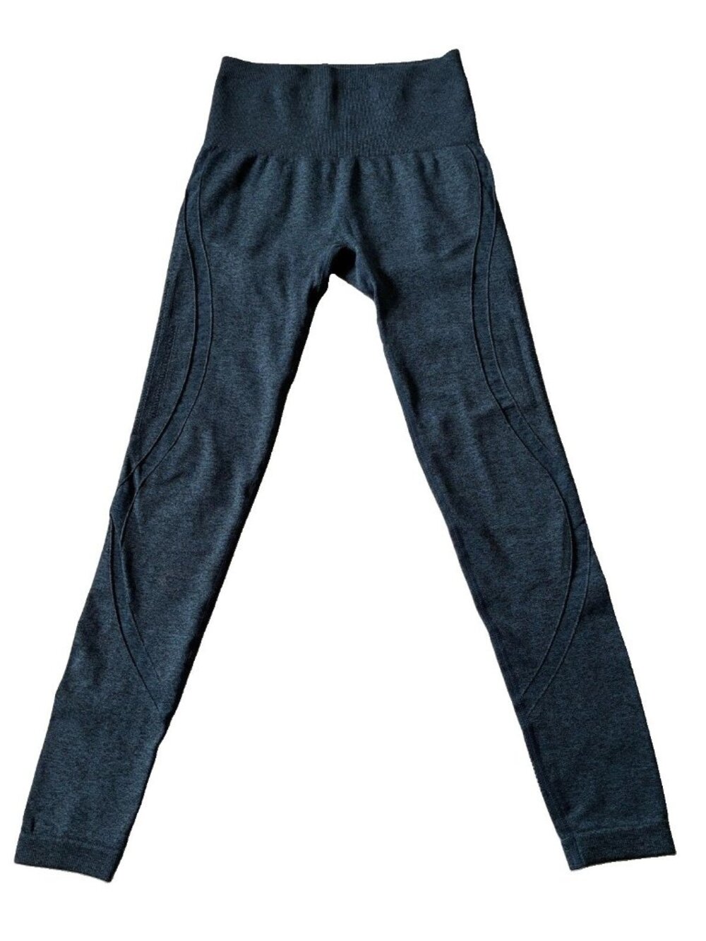 Zella Womens Small S Gray Heathered Cut Out Ladder Trim High Rise Leggings EUC